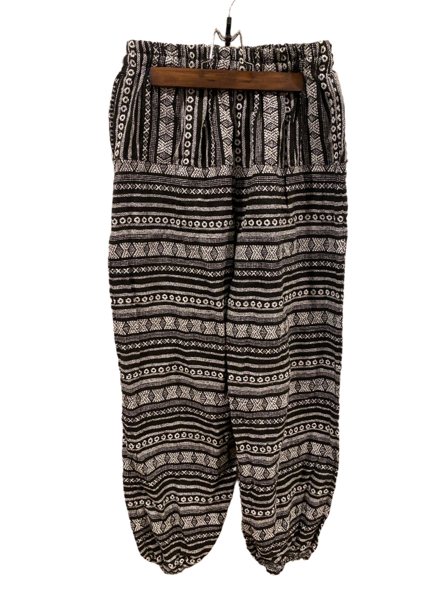 Magic Black and White Striped Pattern Cotton Hill Tribe Pants