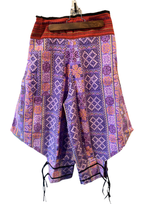 Unique Cotton Pants in Light Purple Multicolor Incredible Design!