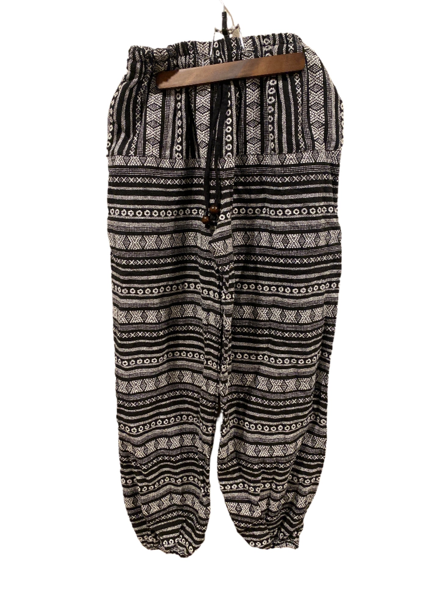 Magic Black and White Striped Pattern Cotton Hill Tribe Pants