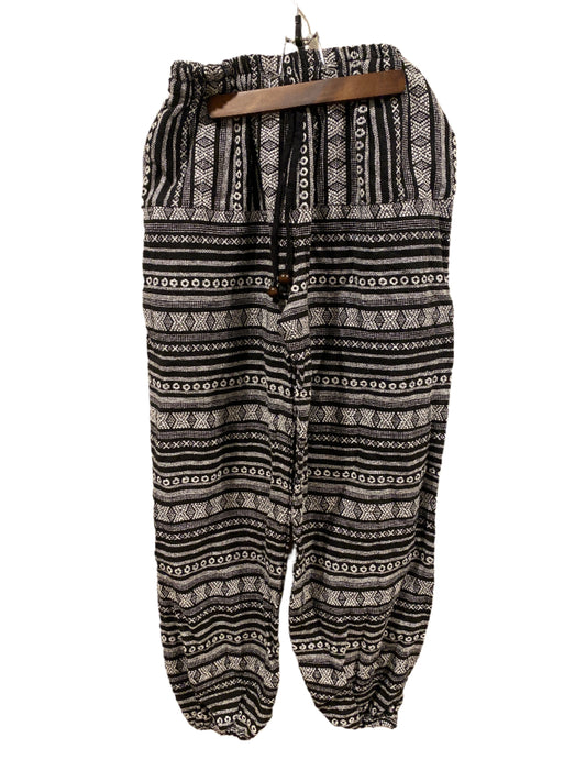 Magic Black and White Striped Pattern Cotton Hill Tribe Pants