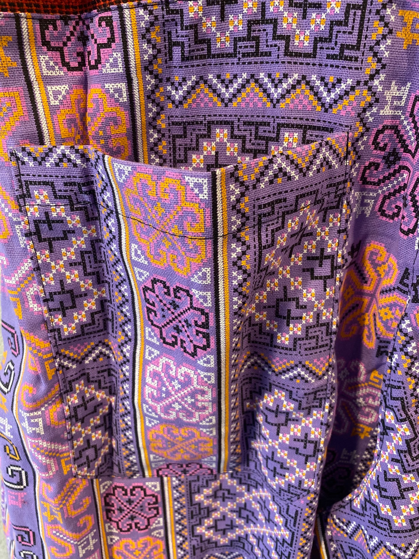 Unique Cotton Pants in Light Purple Multicolor Incredible Design!