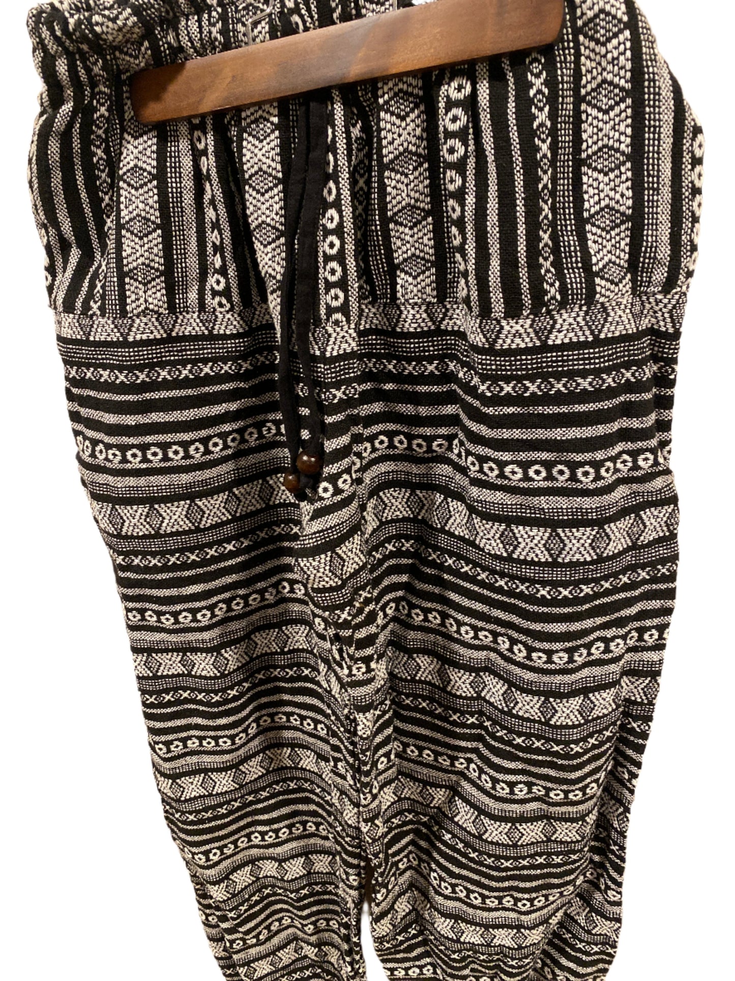 Magic Black and White Striped Pattern Cotton Hill Tribe Pants