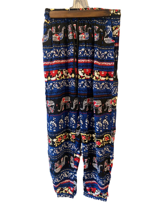 Beautiful Red White Blue Multicolor Hanging Elephant Pants