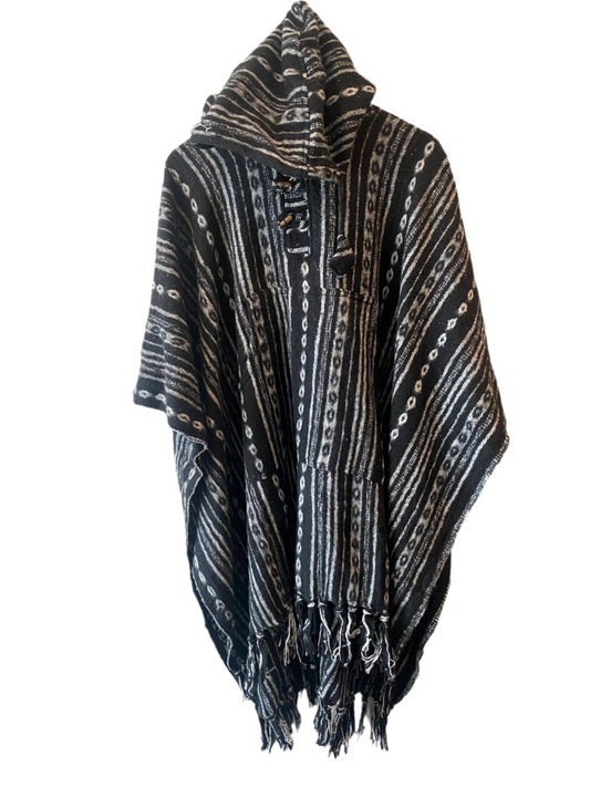 Made in Nepal Fair Hooded Gheri Poncho