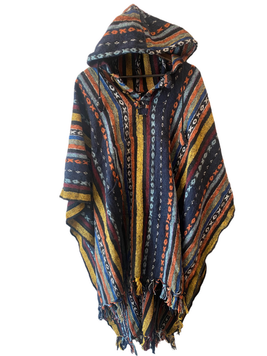 Unique Design Retro Hippie Gheri Poncho