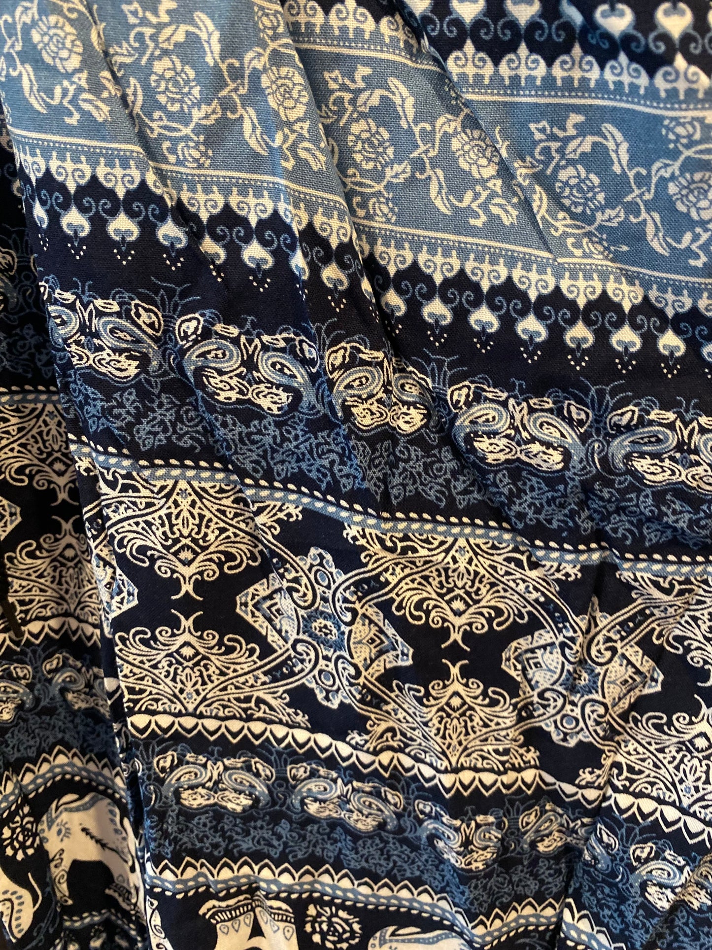 Close-Up of Blue-White Pants Pattern