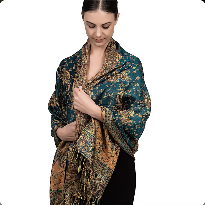 High Quality Jacquard Paisley Traditional Pashmina