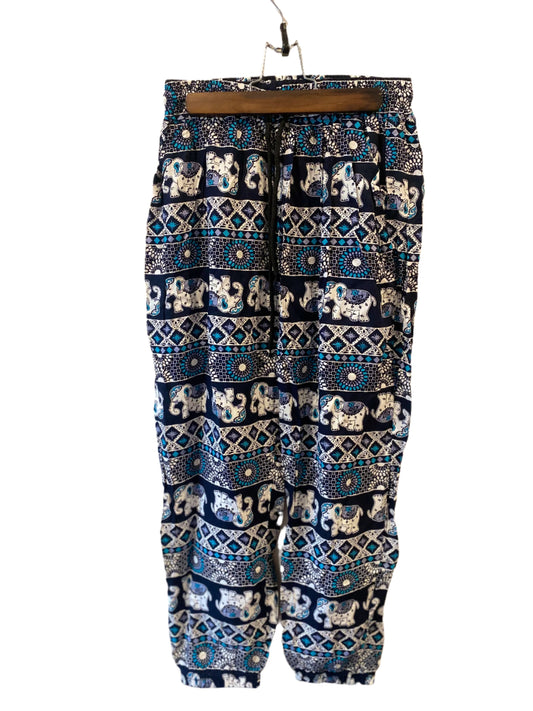 Exiting Fun Elephant Pants Blue Black White