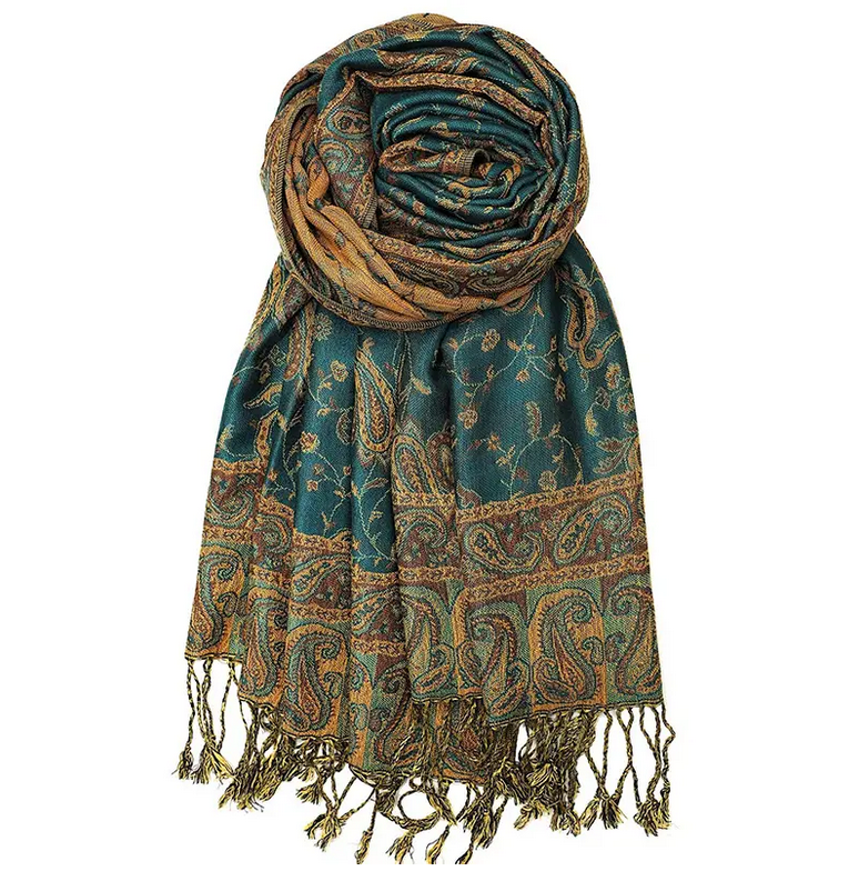 High Quality Jacquard Paisley Traditional Pashmina