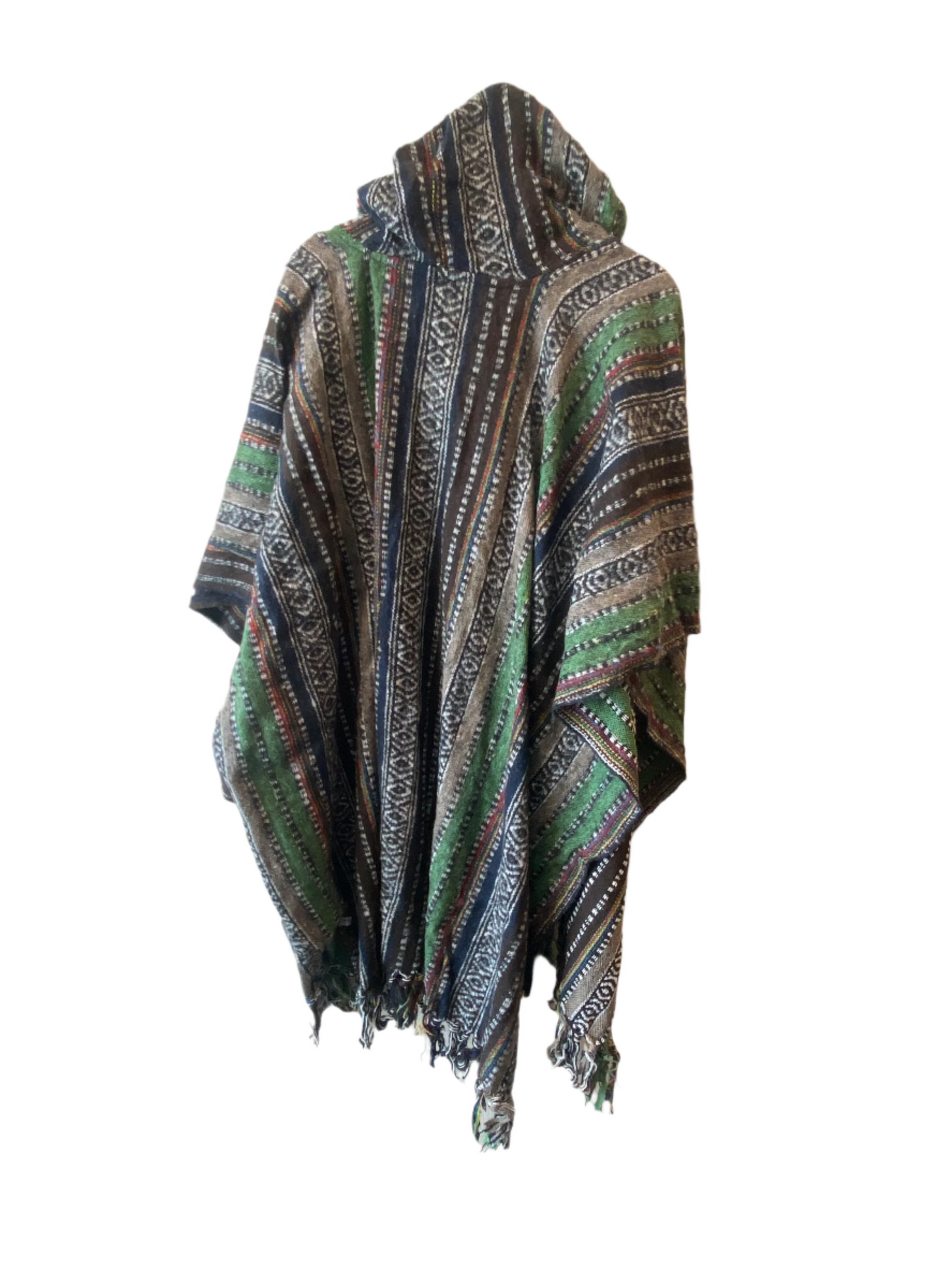 Light Green Mix Durable Hippie Gheri Poncho