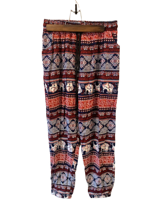 Drawstring Mandala Elephant Hippie Pants