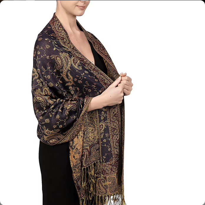 High Quality Jacquard Paisley Traditional Pashmina