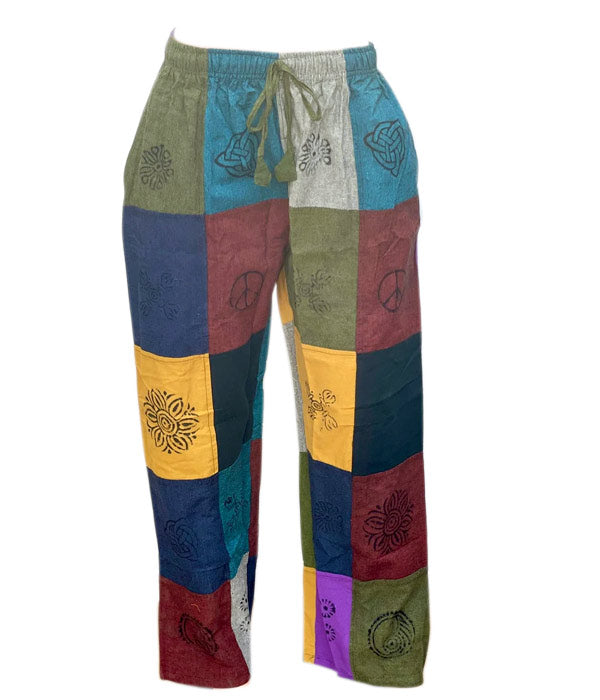 Boho Om Print Patchwork Hippie Pant