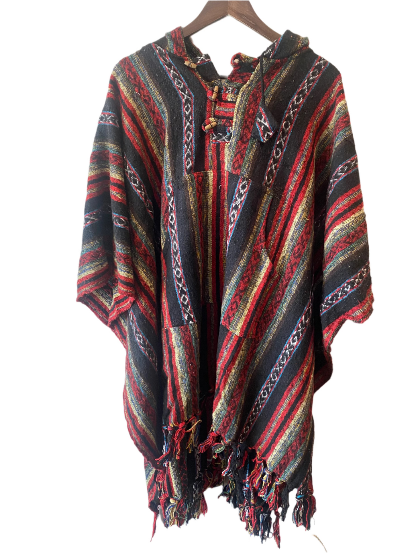 Red Blue Mixed Divine Gheri Poncho