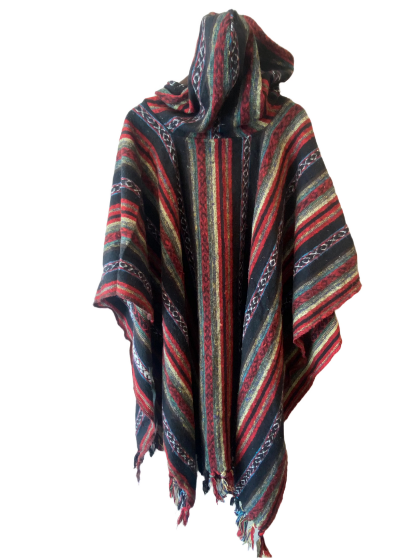 Red Blue Mixed Divine Gheri Poncho