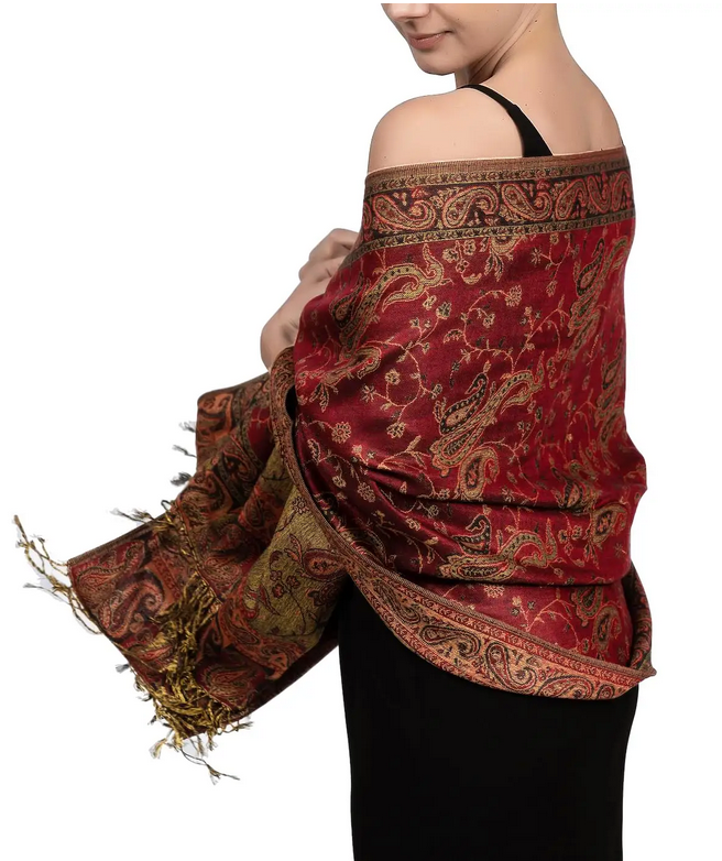 High Quality Jacquard Paisley Traditional Pashmina