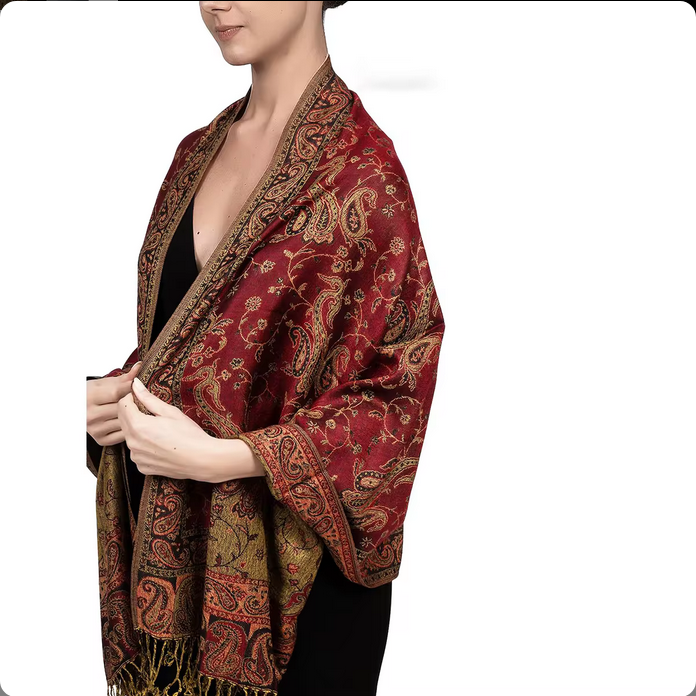 High Quality Jacquard Paisley Traditional Pashmina